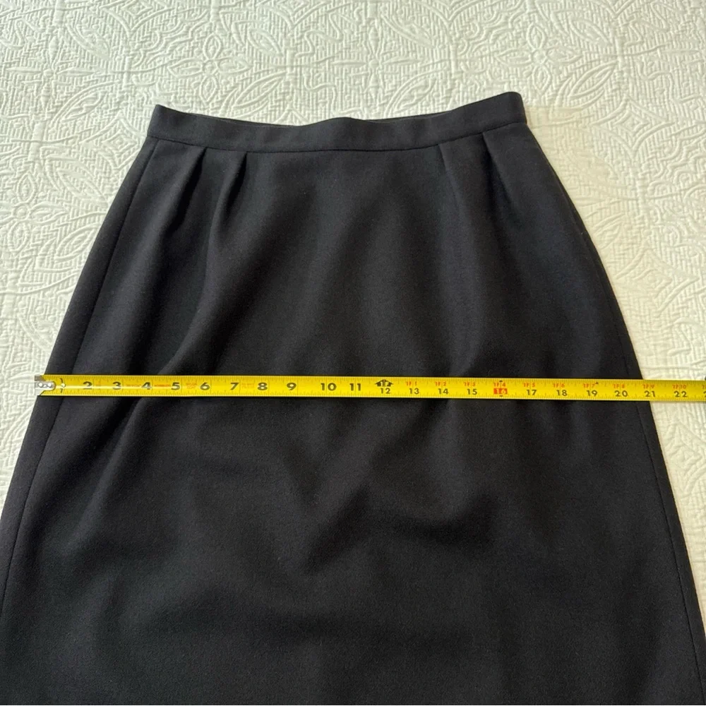Wool Pencil‎ Skirt Women’s Sz 13-14 Black Hemdall Preppy Career Business Corp